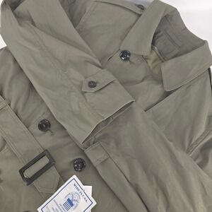 Defense Logistics Agency Trench Coat Mens 40L Green Valor Collection USA NWT NOS